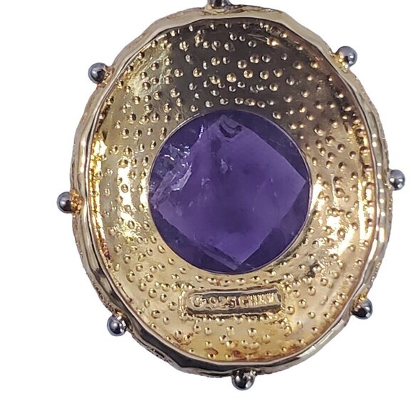 HSN Gold Vermeil .925 Sterling Silver Amethyst Pendant & Necklace - Picture 4 of 16